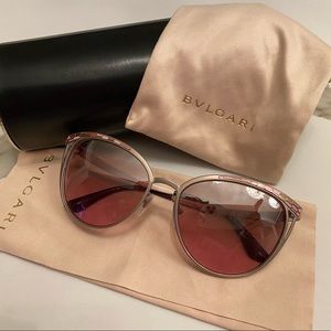 💯Authentic BVLGARI BV6083 Pink and Silver Sunglasses